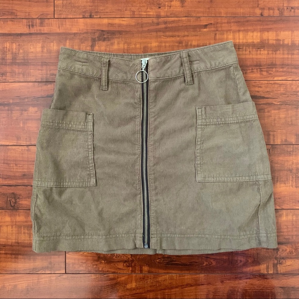 GREEN CORDUROY PACSUN SKIRT